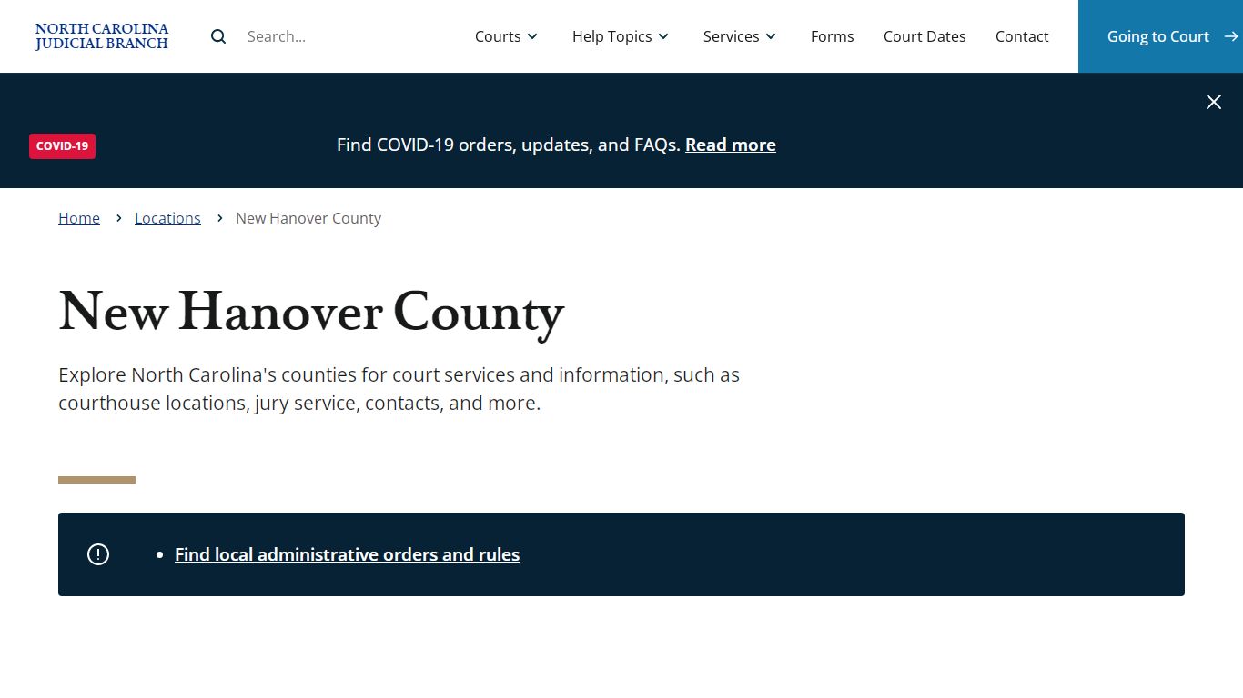 New Hanover County | North Carolina Judicial Branch - NCcourts